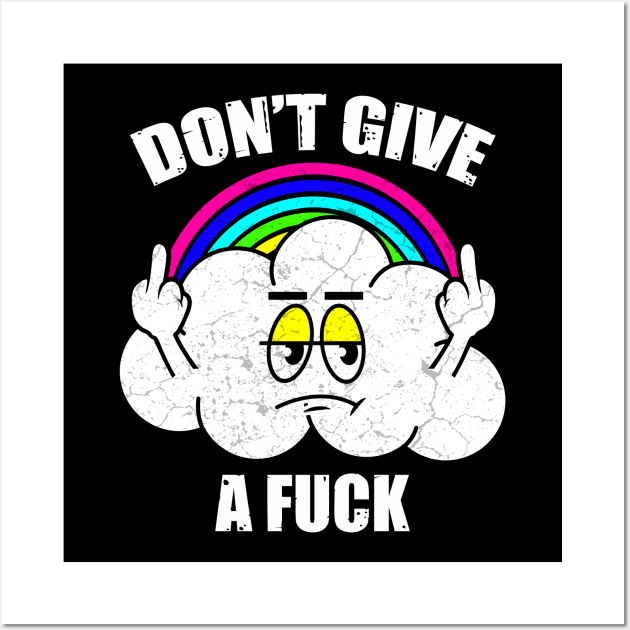 Funny Middle Finger Cloud Don't Give A Fuck Wall Art by Mila46